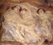 Jules Pascin Three nude lade of lie oil painting picture wholesale